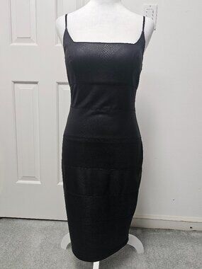 Sexy Snakeskin Printed Black Dress by Bebe